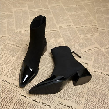 Classy Suede Ankle Boots with Block Heel