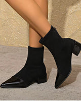 Classy Suede Ankle Boots with Block Heel