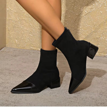 Classy Suede Ankle Boots with Block Heel