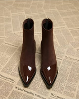 Classy Suede Ankle Boots with Block Heel