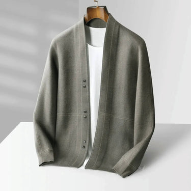 Clean Men’s Button Front Cardigan With Open Knit Design And Relaxed Fit