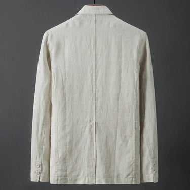 Clean Men’s Linen Blend Blazer With Notch Lapel And Patch Pockets