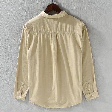 Clean Men’s Long Sleeve Button Up Shirt With Chest Flap Pockets