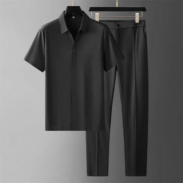 Clean Men’s Polo Shirt And Elastic Waist Trousers Set