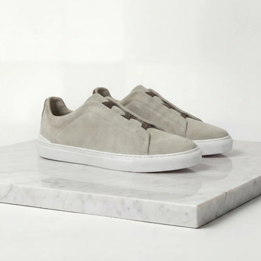 Clean Men’s Suede Sneakers With Low Top Slip On Design