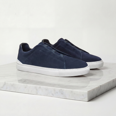 Clean Men’s Suede Sneakers With Low Top Slip On Design