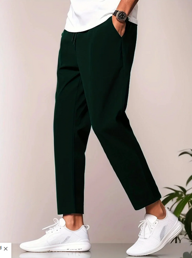 Clean Men’s Tapered Trousers With Elastic Waist And Drawstring