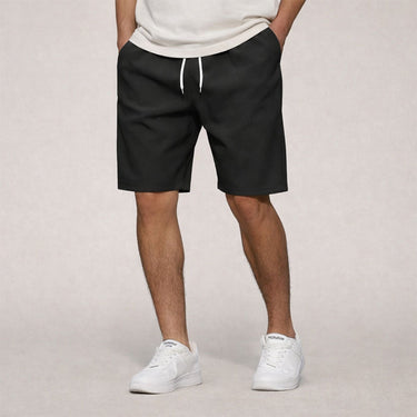 Clean Men’s Woven Shorts With Elastic Waist And Drawstring