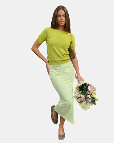 Clean Women’s Short Sleeve Knit T-Shirt with Crew Neck