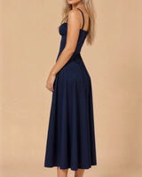 Corset Midi Dress Structured Skirt