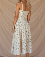 Corset Midi Dress Structured Skirt