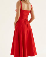 Corset Midi Dress Structured Skirt