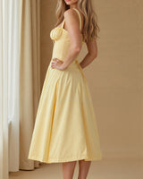 Corset Midi Dress Structured Skirt