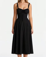 Corset Midi Dress Structured Skirt