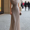 Cowl Neck Maxi Dress with Ruched Bodice