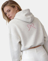 Cropped Hoodie with Bow Detail