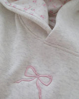 Cropped Hoodie with Bow Detail