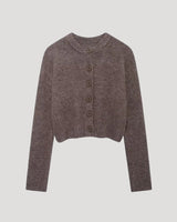 Cropped Knit Cardigan with Button Front