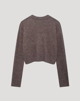 Cropped Knit Cardigan with Button Front