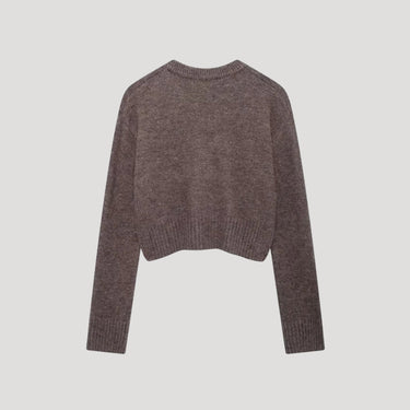 Cropped Knit Cardigan with Button Front