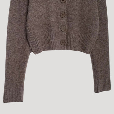 Cropped Knit Cardigan with Button Front