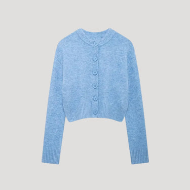 Cropped Knit Cardigan with Button Front