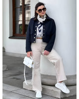 Cropped Overshirt Jacket with Flap Pockets