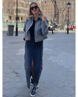 Cropped Overshirt Jacket with Flap Pockets