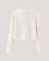 Cropped Sequin Jacket with Bow Closure