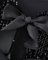 Cropped Sequin Jacket with Bow Closure