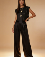 Cropped Top and Wide Leg Pants Co Ord Set