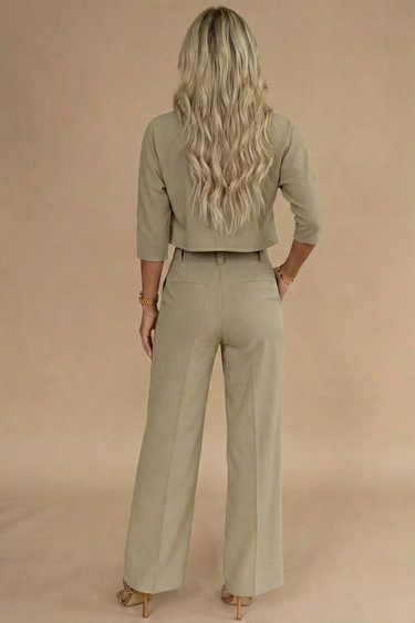 Cropped Two-Piece Set with Top and Trousers