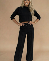 Cropped Two-Piece Set with Top and Trousers