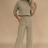Cropped Two-Piece Set with Top and Trousers