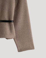 Cropped Wrap Jacket with Slim Belt