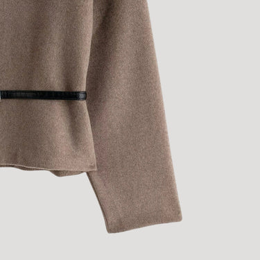 Cropped Wrap Jacket with Slim Belt