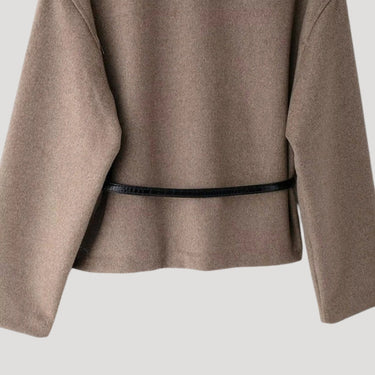 Cropped Wrap Jacket with Slim Belt