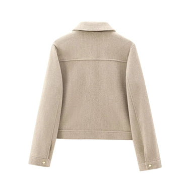 Cropped Zip Jacket with Double Front Pockets