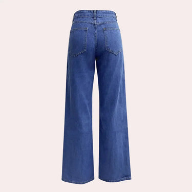 Dark Wash High-Rise Straight Jeans with Classic Cut