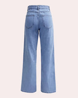 Dark Wash High-Rise Straight Jeans with Classic Cut
