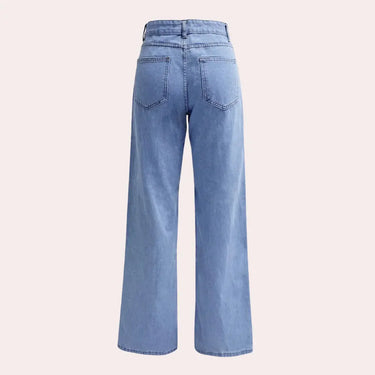 Dark Wash High-Rise Straight Jeans with Classic Cut