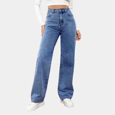 Dark Wash High-Rise Straight Jeans with Classic Cut