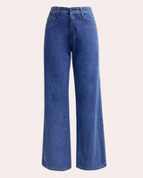 Dark Wash High-Rise Straight Jeans with Classic Cut