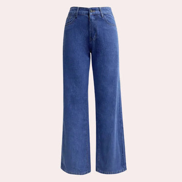 Dark Wash High-Rise Straight Jeans with Classic Cut