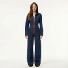 Denim Wide-Leg Jumpsuit with Zip Front