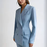 Double Button Blazer and Straight Leg Trousers Set