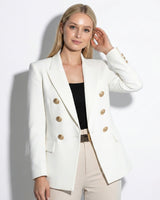 Double-Button Blazer with Gold Button Detail