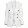 Double-Button Blazer with Gold Button Detail