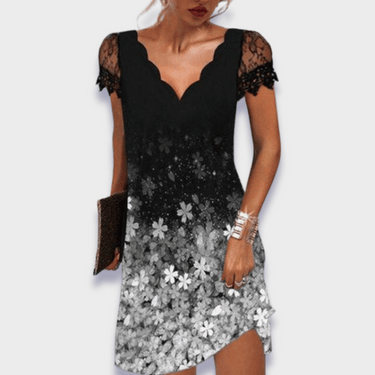 Draped Midi Dress with Fitted Bodice and Flared Skirt