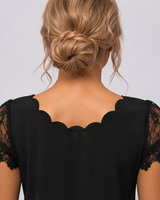 Detail shot of the fitted bodice and skirt junction